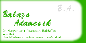 balazs adamcsik business card